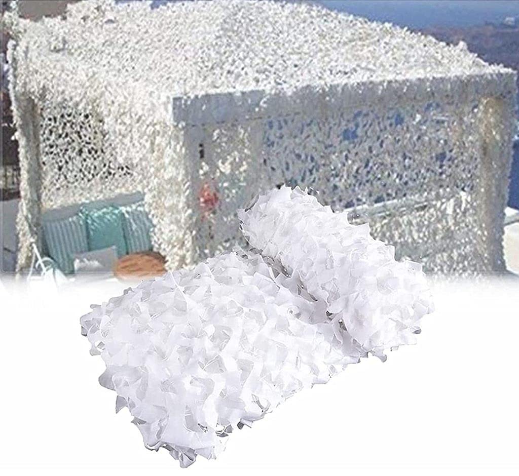 Filet d'ombrage blanc et occultant en bâche camouflage Oxford pour intimité terrasse