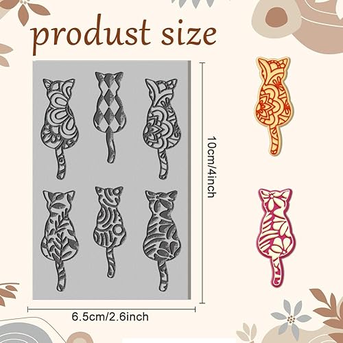 Miniatura 2 de CHGCRAFT Tapete de textura de arcilla para visión trasera, moldes de arcilla polimérica bohemia, herramientas artísticas de textura de arcilla para