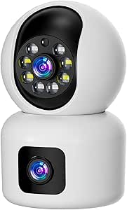 Hawkray 360° Dual Lens Smart Security Camera, 2K HD Camera, 2.4GHz with WiFi, Color Night Vision, Motion Detection for Baby and Pet Monitoring, Support Cloud and SD Card Storage. asin的图片