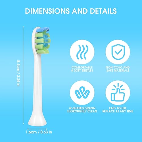 Miniatura 4 de Toolsy 10 cabezales de repuesto compatibles con cepillo de dientes eléctrico 7am2m AM101AM105, 10 unidades (blanco)