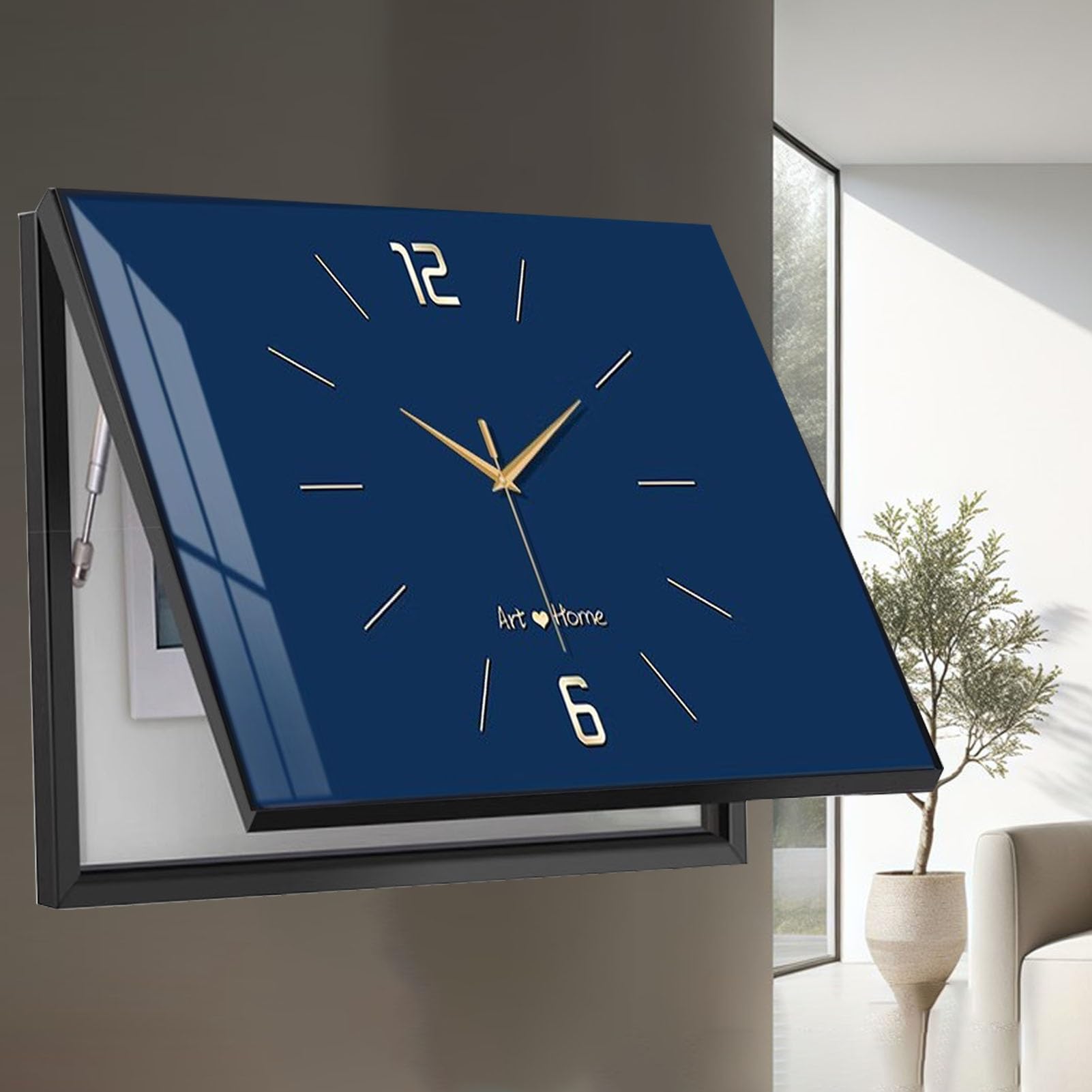 Cache compteur électrique horizontal bleu 60x50cm pour tableau