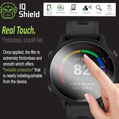 Miniatura 4 de IQShield Protector de pantalla compatible con Garmin Forerunner 955/955 Solar (paquete de 6) película de TPU transparente antiburbujas