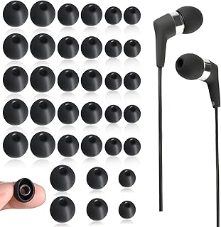 36 Pieces Replacement Earbuds Silicone Earphone Covers Eartips Replacement Earphone Tips Earbud Noise Isolation Cover Silicone Eartips Replacement Silicone Earphone Covers Black, 3Sizes(S, M, L)