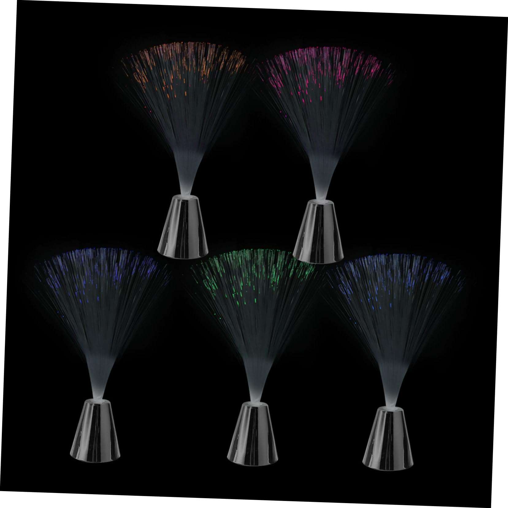 SHINEOFI 5pcs Multicolor Changing Gypsophila Fiber Optic Lamp Battery Holiday Wedding Centerpiece Light Unique Decorative Fiber Optic Light for Home Office and Party Favors