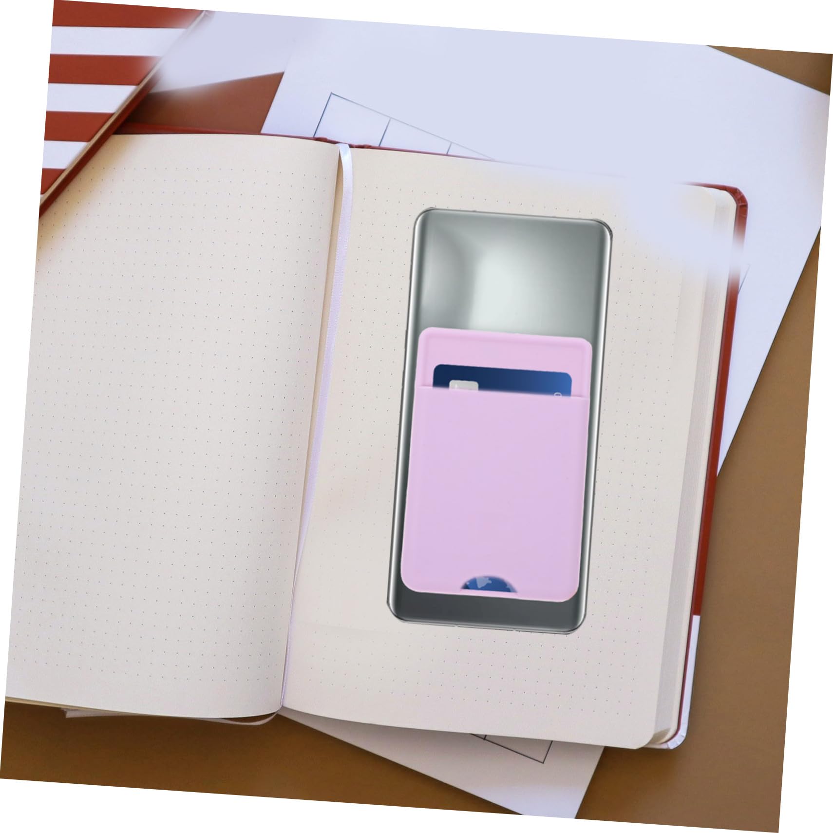 Artibetter 10pezzi Portafoglio Per Smartphone Adesivo Porta Carte Retro Per Cellulare Silicone Morbido Design Antiscivolo e