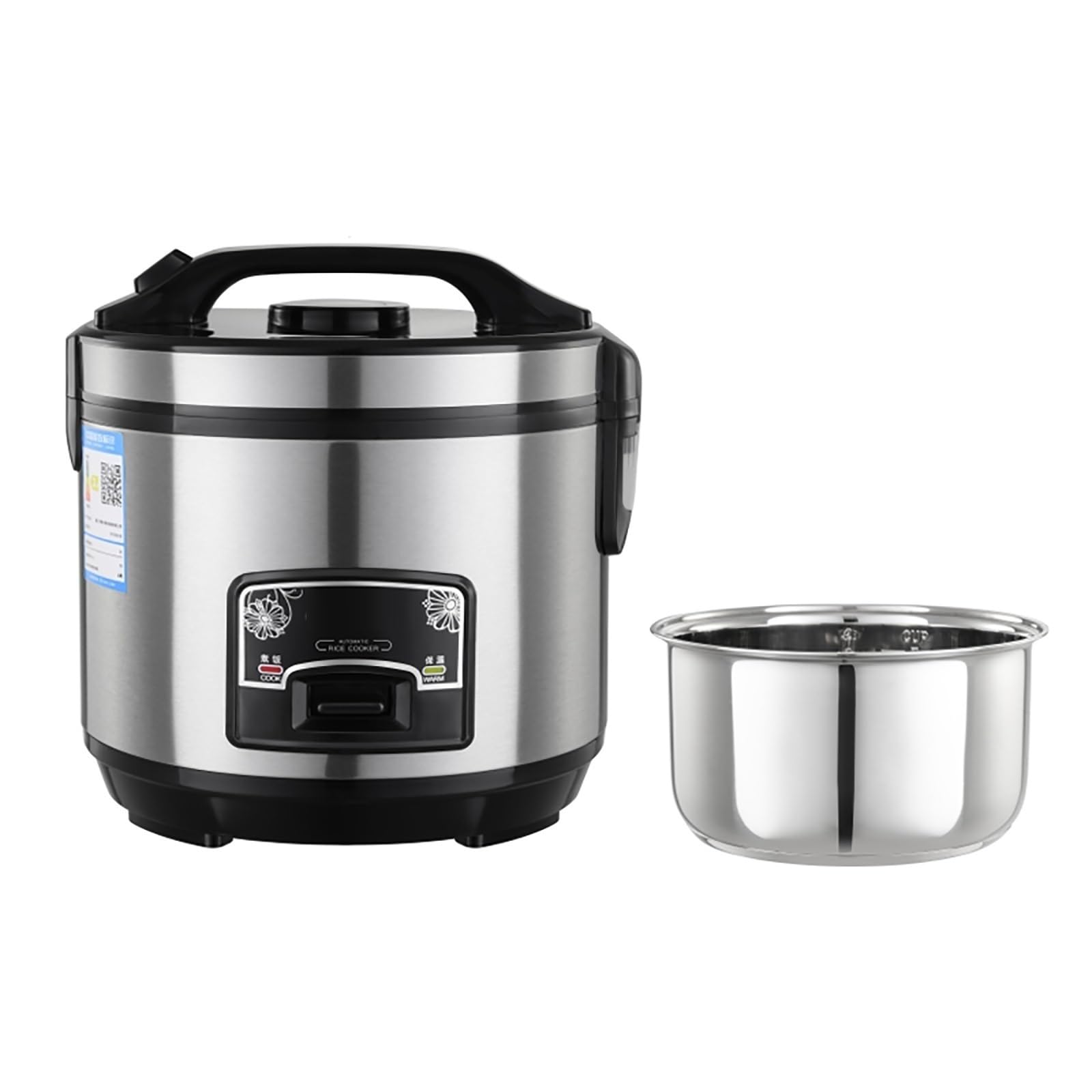 Cuociriso e vaporiera, capacità 2-6 l, pentola interna in acciaio inox, ideale per cucinare riso e verdure al vapore