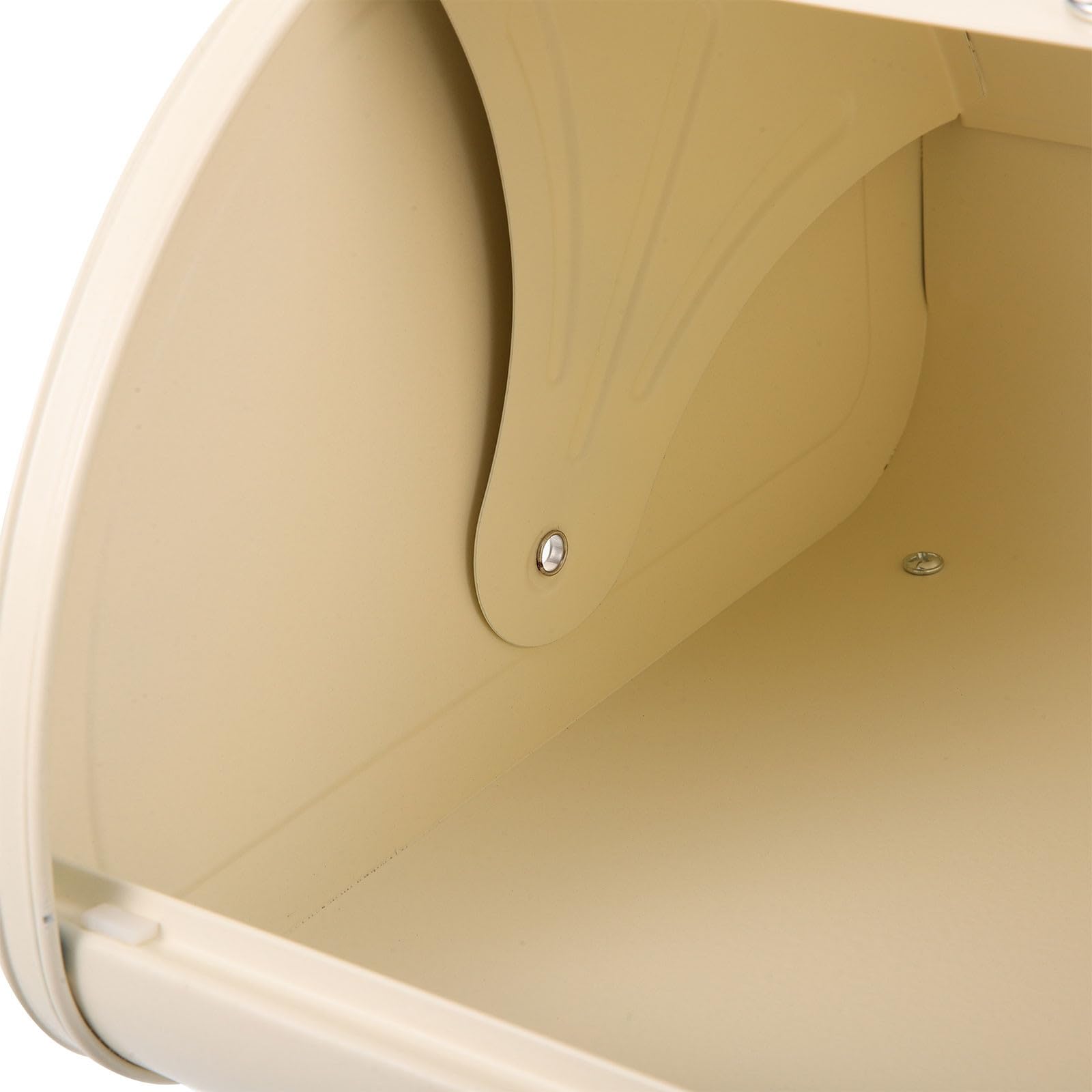 Abaodam Cassetta del Pane in Acciaio al Carbonio Beige Design Vintage Delicato, Salvaspazio e Buona Tenuta, Contenitore per Pane da Cucina Semplice e Funzionale