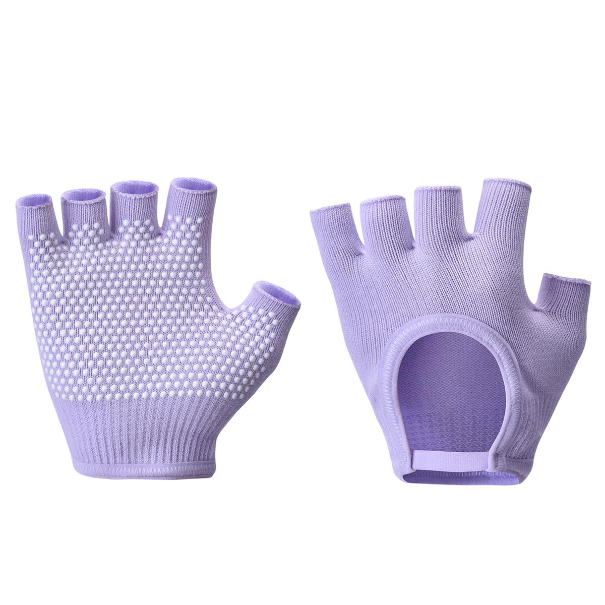 oasymala Non-Slip Fingerless Yoga Gloves – Ideal for Pilates, Barre, Air Yoga, and Fitness Workouts – Breathable Fabric with Enhanced Grip for Stability (Purple)