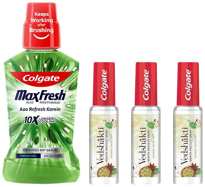 Colgate Vedshakti Mouth Protect Spray, 30ml (10ml* 3), Instant Germ