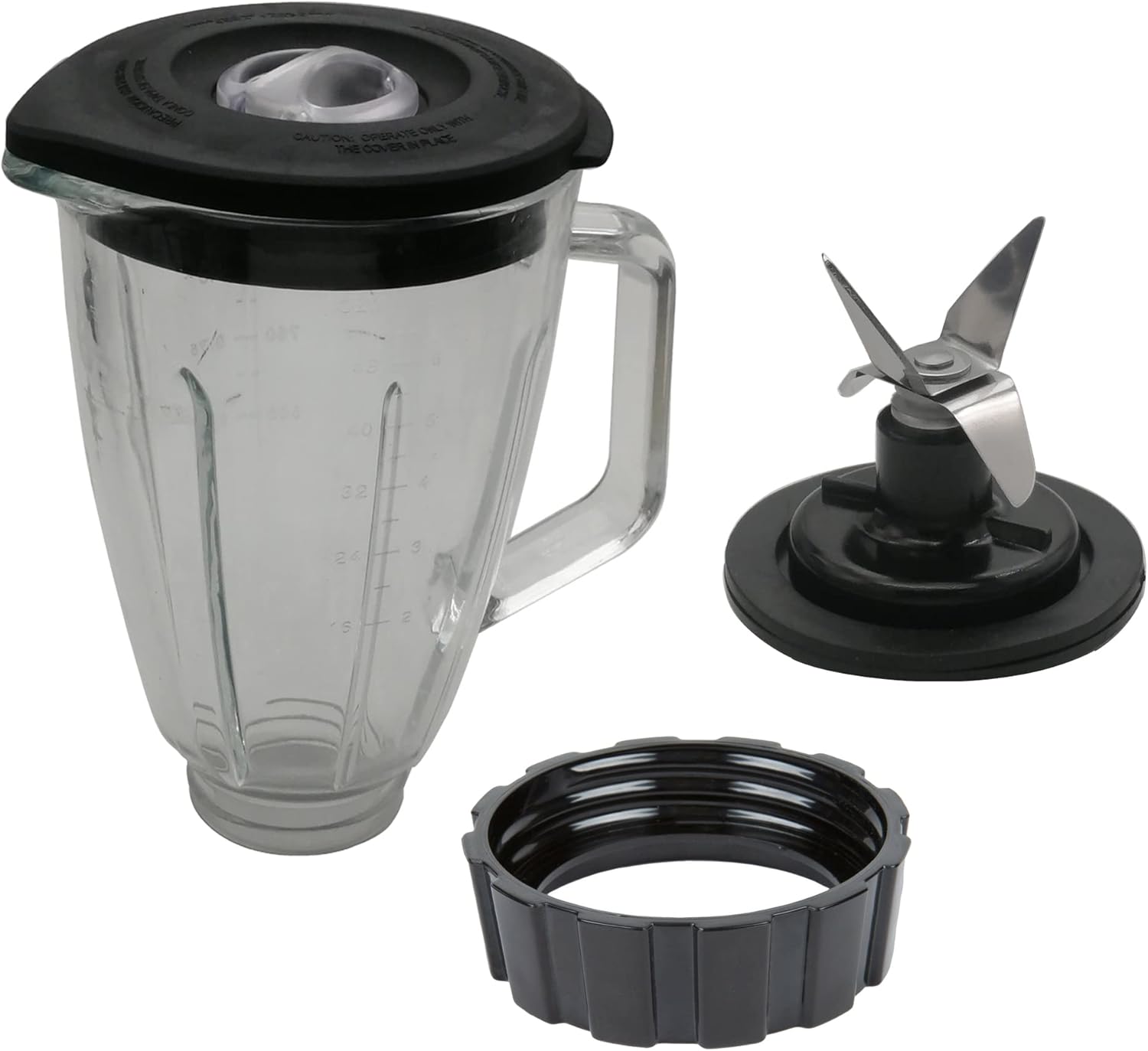 Update 6Cup 48 OZ Round Pyrex Glass Jar Blender Pitcher&Container with Cross blade
