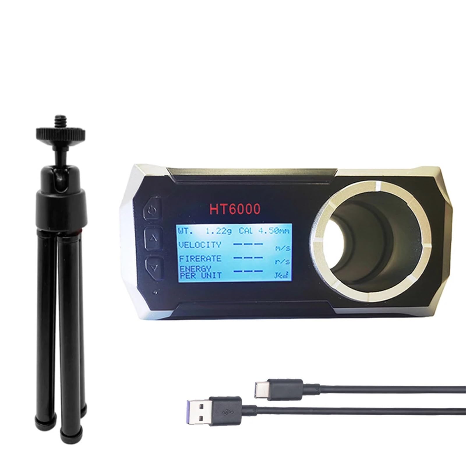 Cronógrafo HT6000 con pantalla LCD, velocímetro de disparo, pistola de aire comprimido, probador de aplicación for paintball(WiFi version)