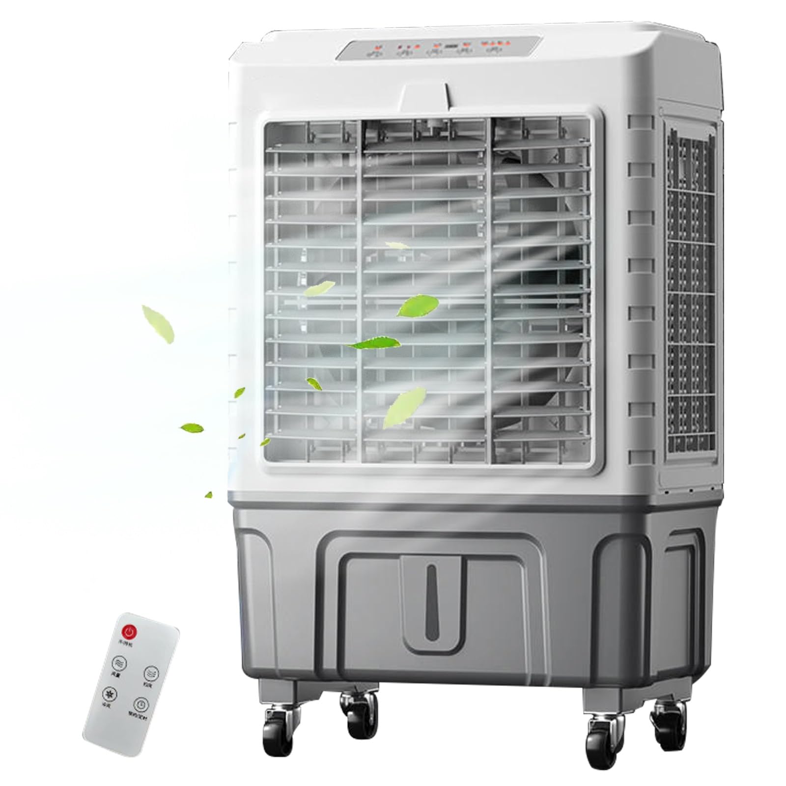 WPWSDWMX Portable Evaporative Air Cooler 50L Top Fill 14000m³/h 3 Speed 120° Swing 7.5H Timer Swamp Cooler for Garage Patio 25-30㎡