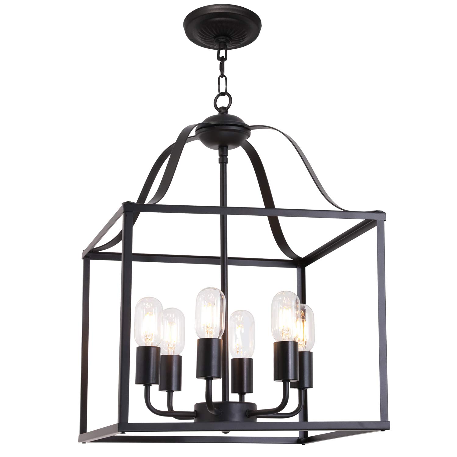 Buy MELUCEE 6 Lights Farmhouse Chandelier Bird Cage 16Inch Black