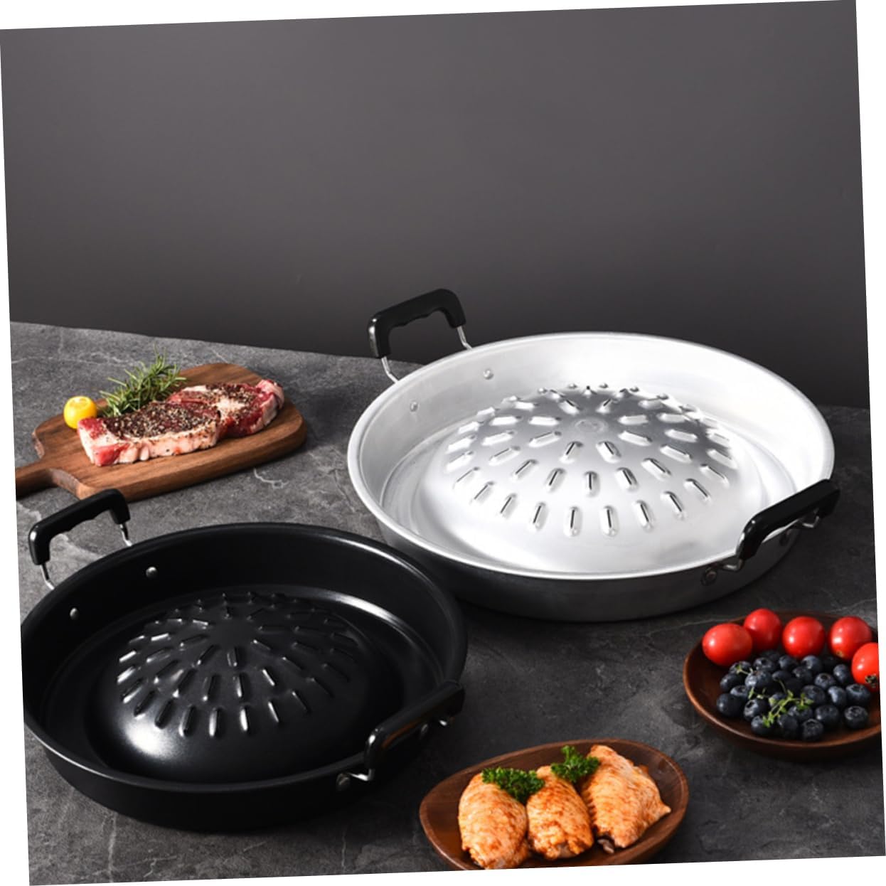Barbecue Grill Grill Pan Multifunctional Barbecue Tray Backyard Camping Meat Grilling Pan