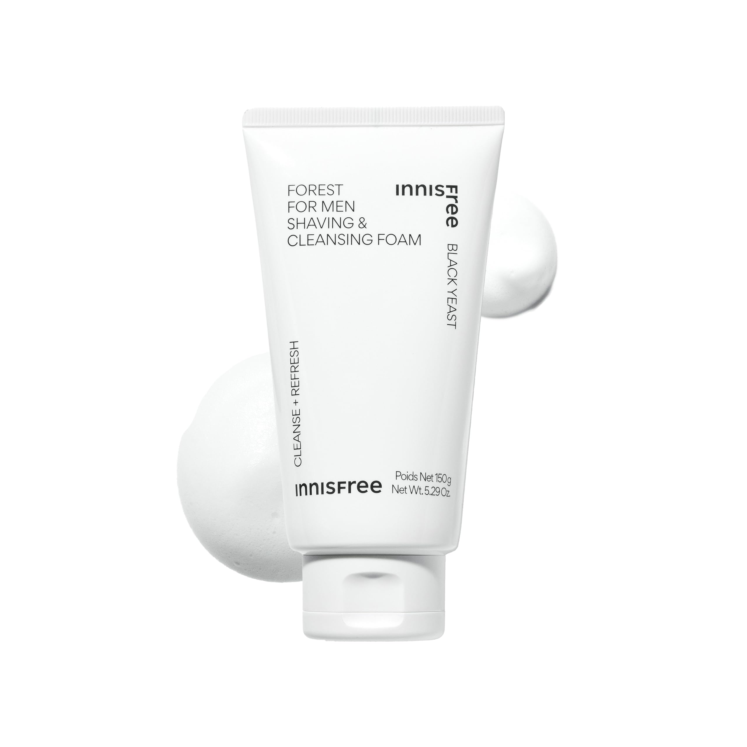 innisfree black yeast forest for men shaving&cleansing form 150g