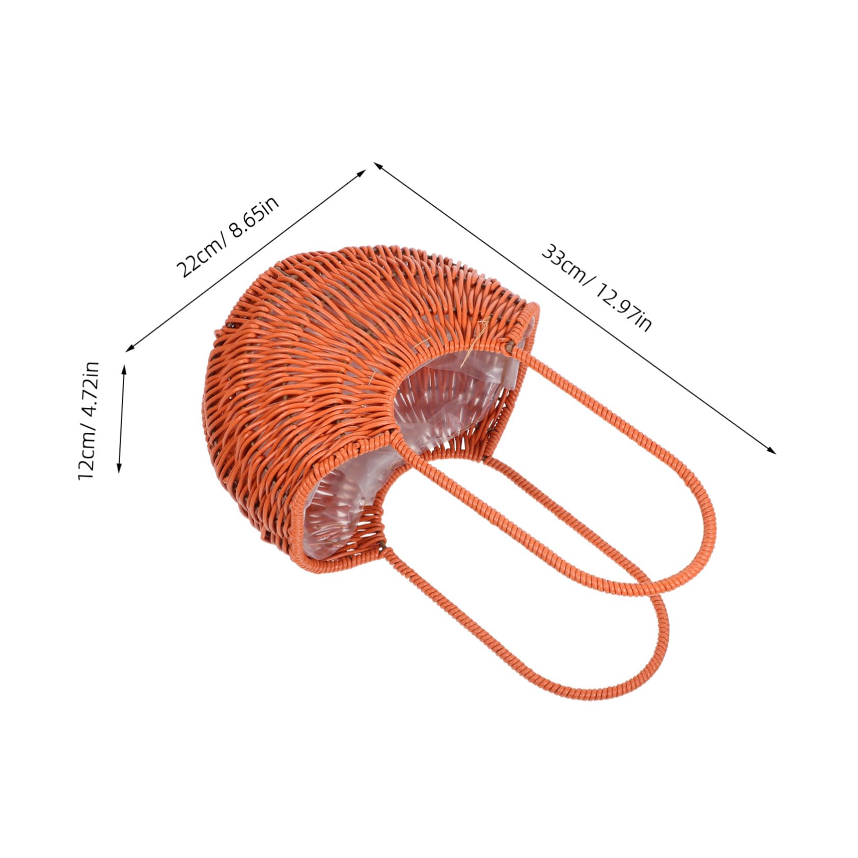 Cabilock Hand Woven Flower Basket with Handle Rustic Imitation Rattan Pot for Floral Arrangements for Weddings Birthdays Home Garden Decor