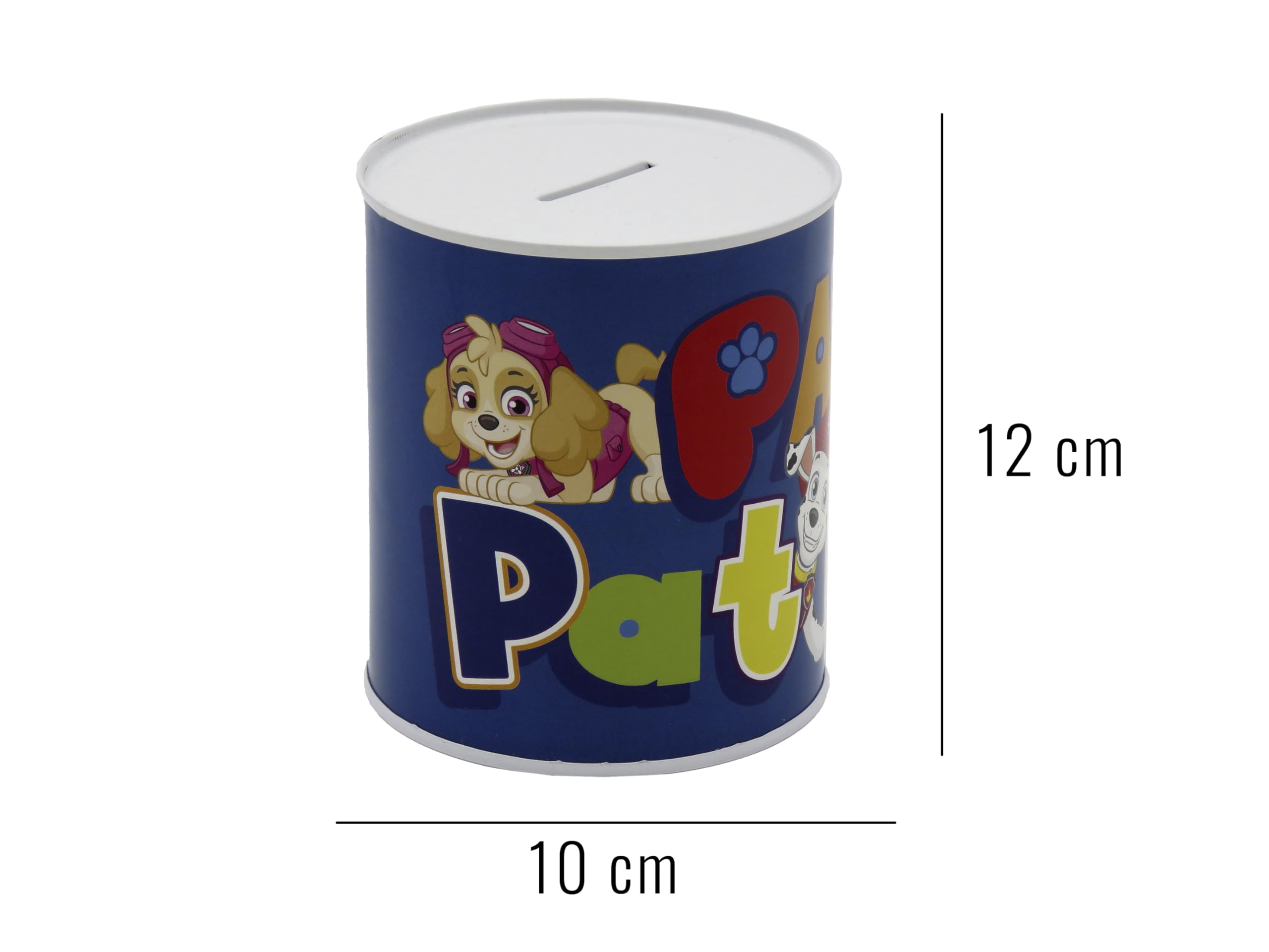 CyP Brands Paw Patrol- Skarbonka, Zlewka, Zapieczętowana Skarbonka Termo, Oszczędność, Monety i Banknoty, Wielobarwny, Oficjalny produkt