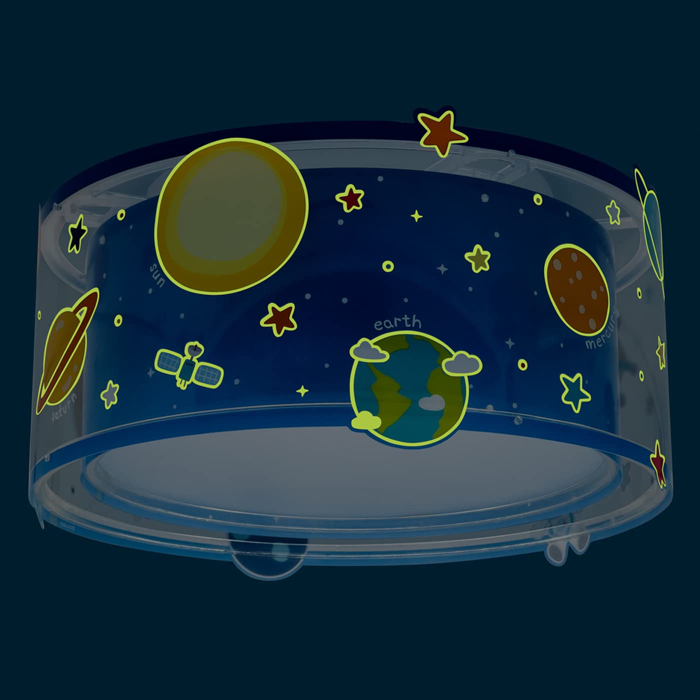 Dalber Lámpara plafón de techo infantil Planets Planetas Sistema Solar Azul