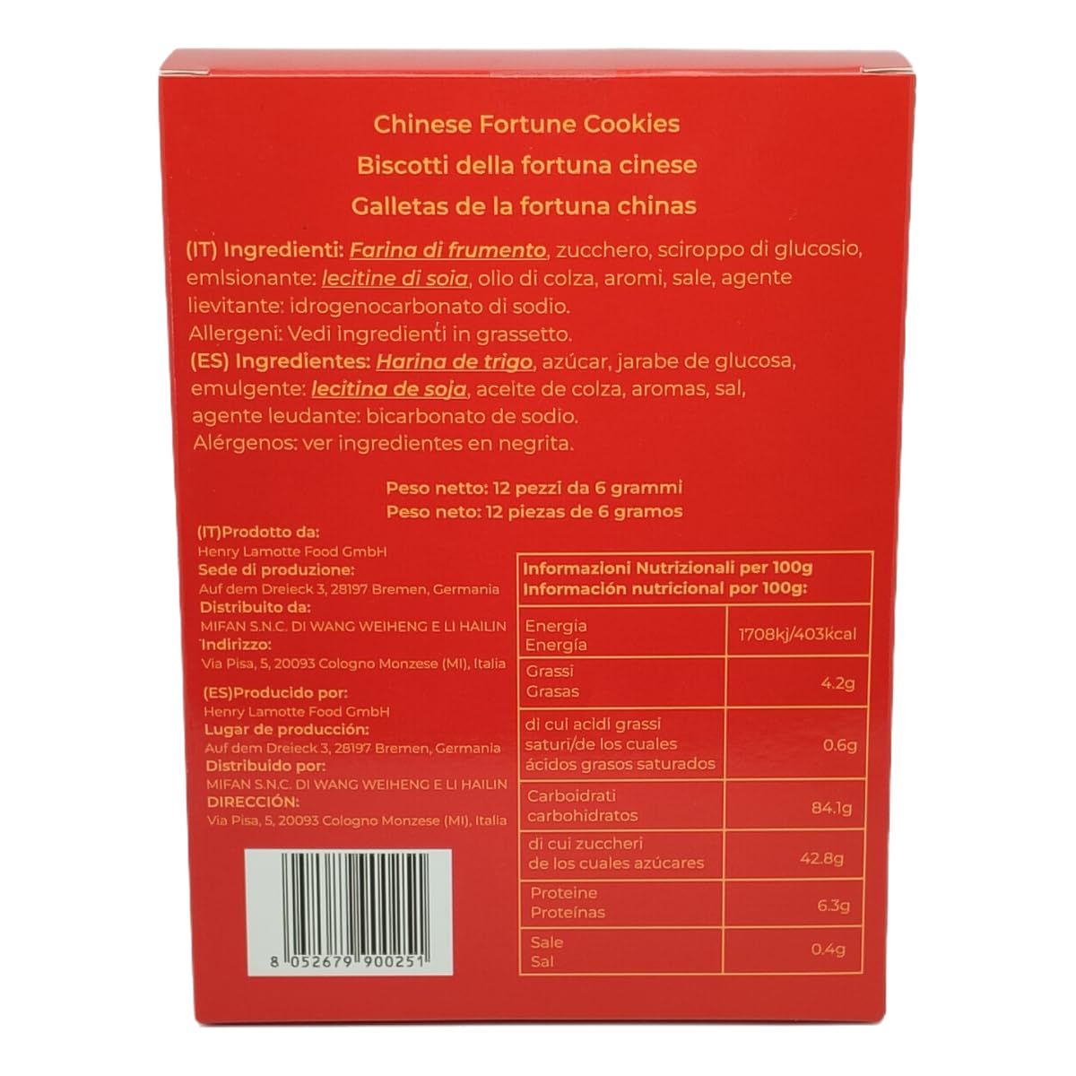 MiFan Fortuna Box - Galletas de la Fortuna Chinas, Mensajes Proféticos, Deseos en Español, Paquetes Variados, Sabor Vainilla (12 Piezas)