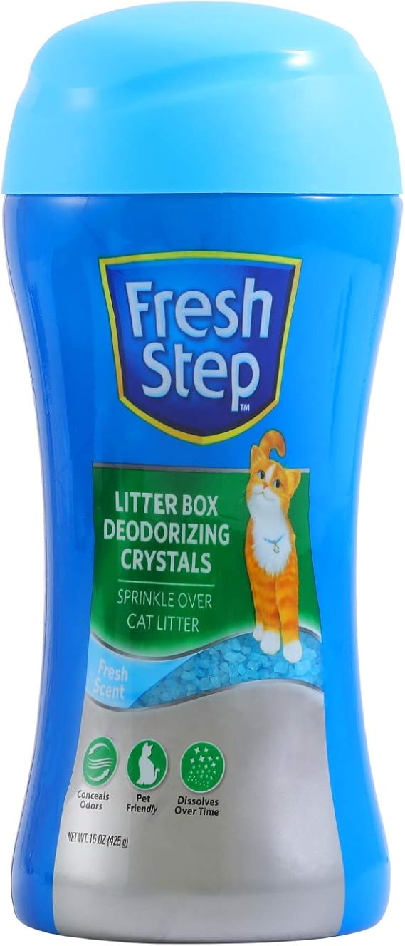 Fresh Step Cat Litter Crystals in Fresh Scent Cat Litter Box Deodorizer Combats Cat Odors