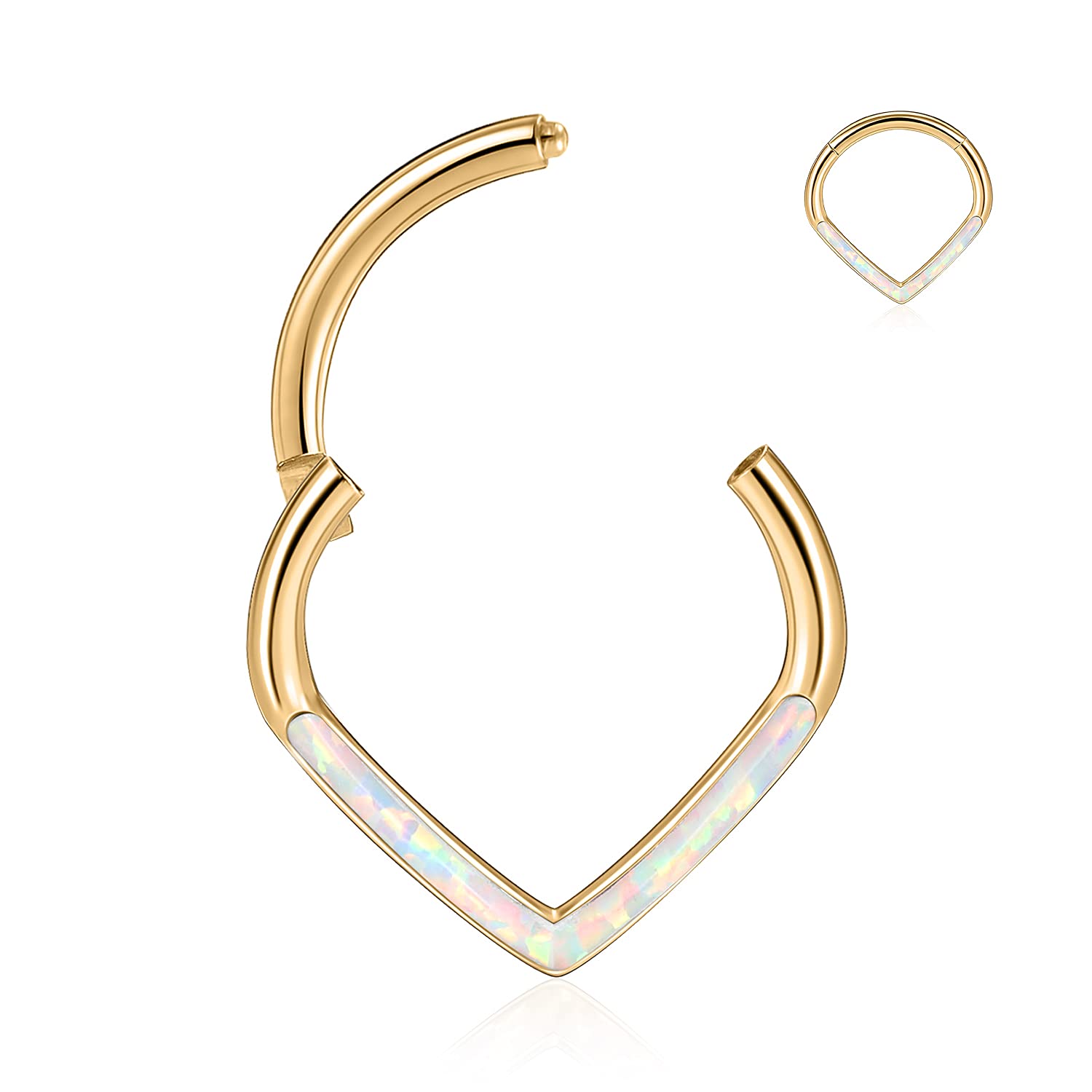 hengkaixuan Teardrop Daith Earrings Septum Jewellery Nose Hoop Ring Surgical Steel Daith Rook Tragus Piercing Jewellery Septum Clicker Ring Small Hoop Earring — view 64
