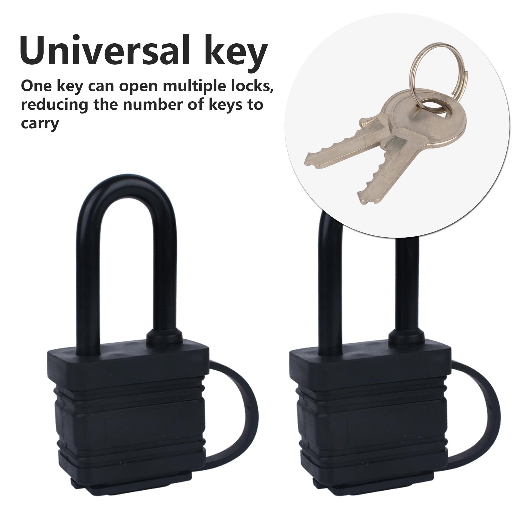 Resistente e Impermeabile con Chiave 40MM - Antintemperie - Nero - Lucchetti da Esterno - Stessa Chiave per Due Lucchetti - Ideale per Casa, Giardino, Garage, Cancello - Confezione da 2