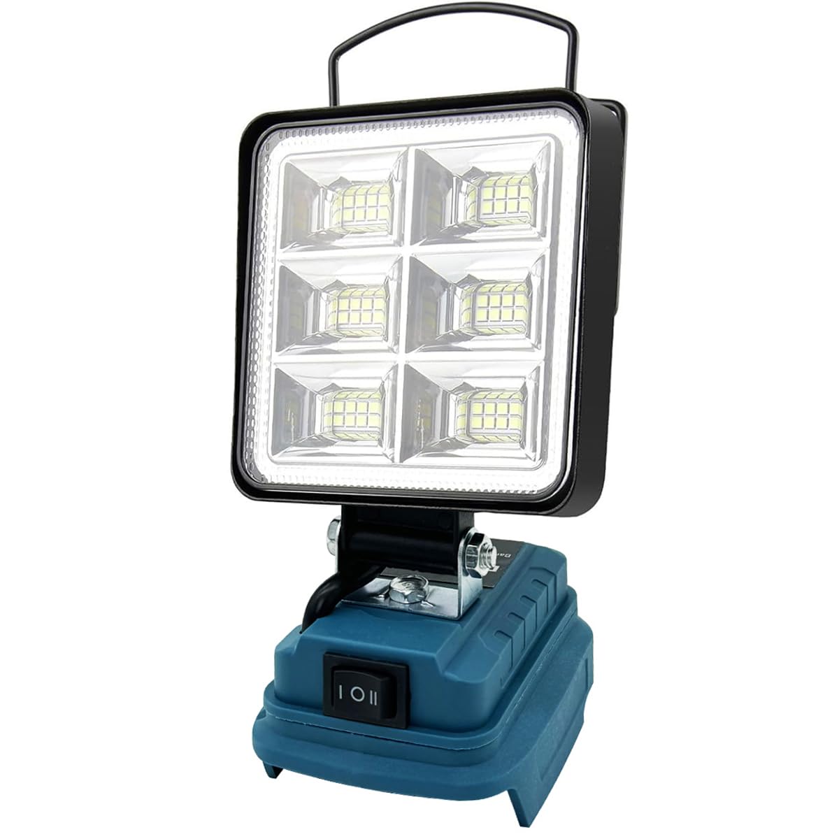 Akku Lampe für 18V Akku, Led Arbeitsleuchte,Strahler Tragbares Flutlichter Baustellen Lampe,mit 2 USB für Camping, Autoreparaturen（Ohne Akku）