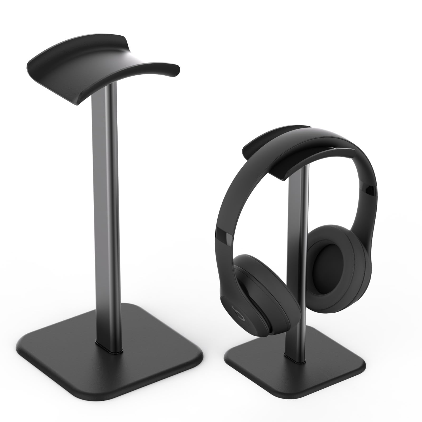 Ahonnpely headphone stand for desk - headset stand with Aluminum Hanger and Plastic Headrest, headphone holder for AirPods Max, Sony, Bose, Beats and More (Black)
