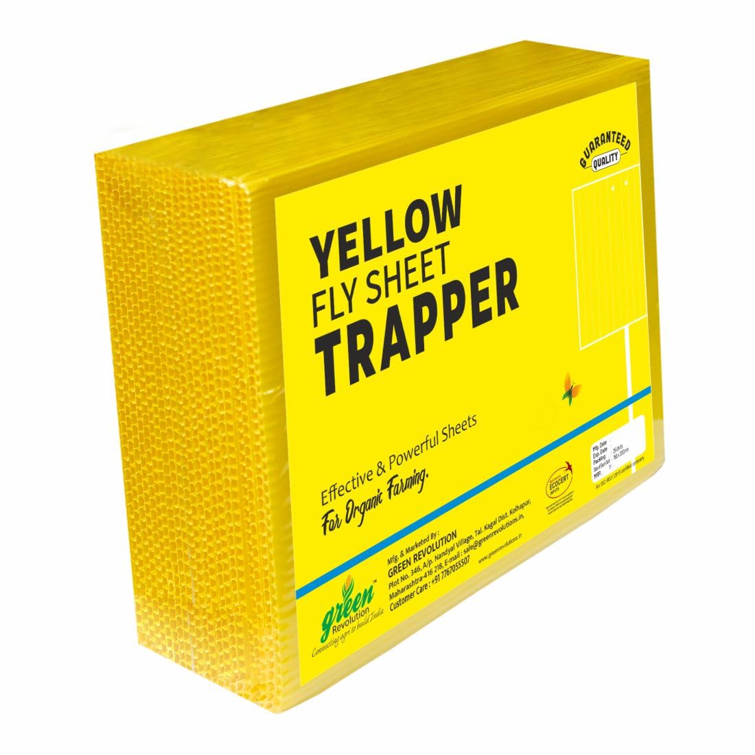 Yellow Fly Sheets for Insects Catch Useful in Garden & Farm for Whitefly, Thrips, Jassids, Pack of 1 (25 pcs).
