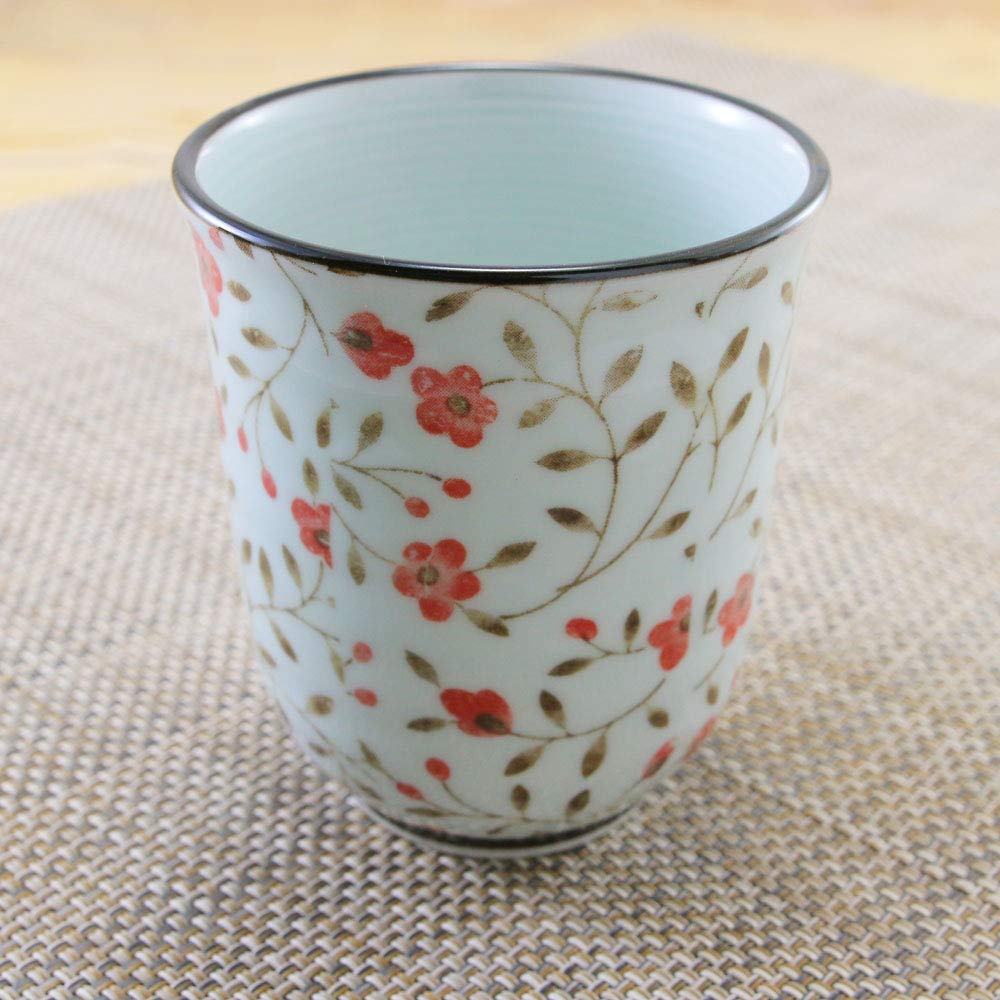 Amazon | 夫婦湯呑（湯飲み茶碗） 有田焼 夕霧湯呑（青・赤） スリム