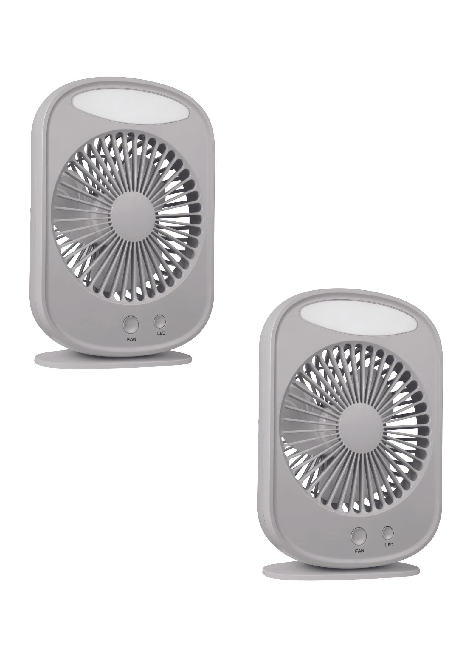 EcoLink Comfy Rechargeable Fan (Grey),Emergency Portable USB Fan with Light(Pack Of 2), White, 100mm (913715149901_2)-picture-31
