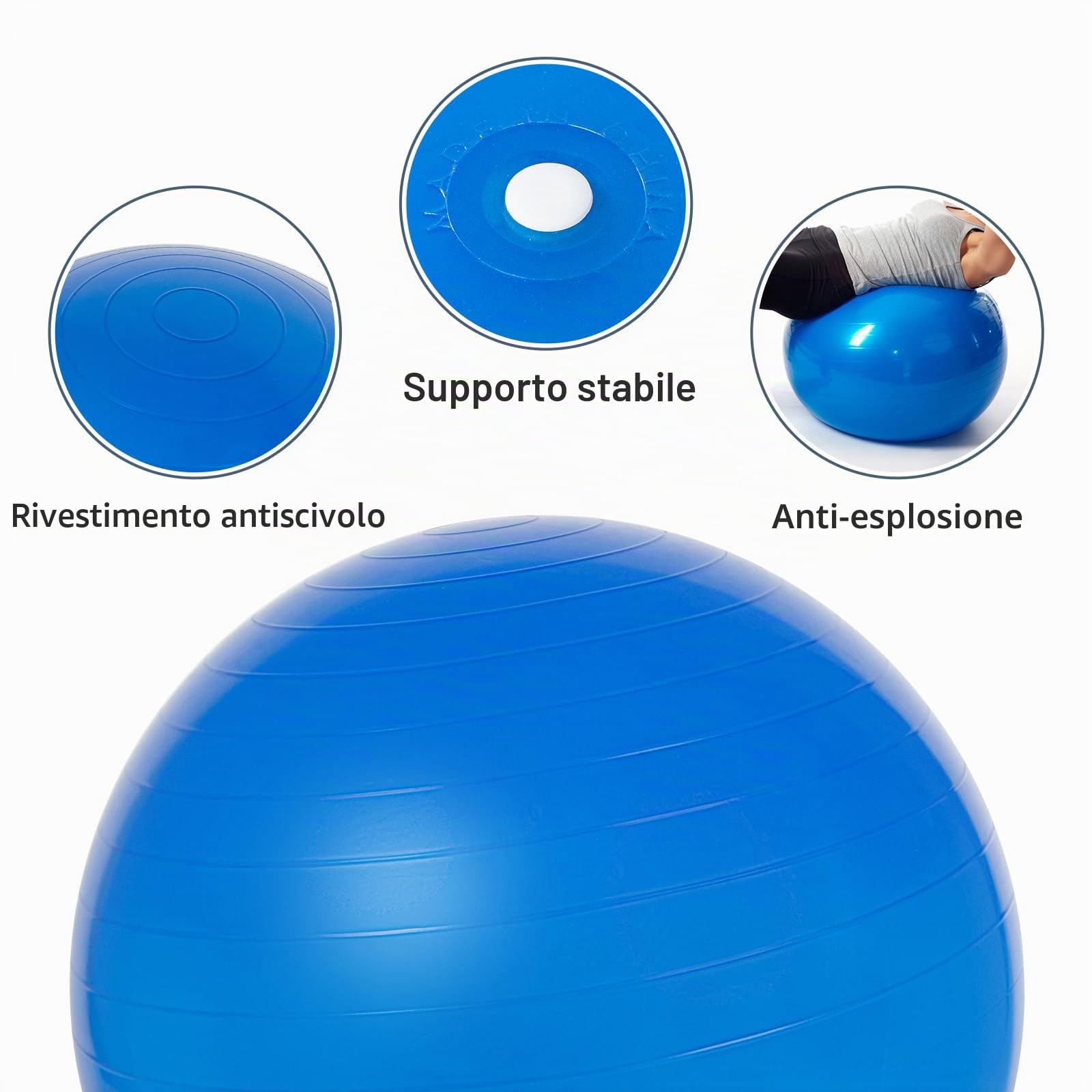 Leogreen Palla Seduta Ufficio di dimensioni 65CM 75CM Palla con Pompa con Copertura in Lino，Palla per Pilates Esercizi Ginnastica e Yoga