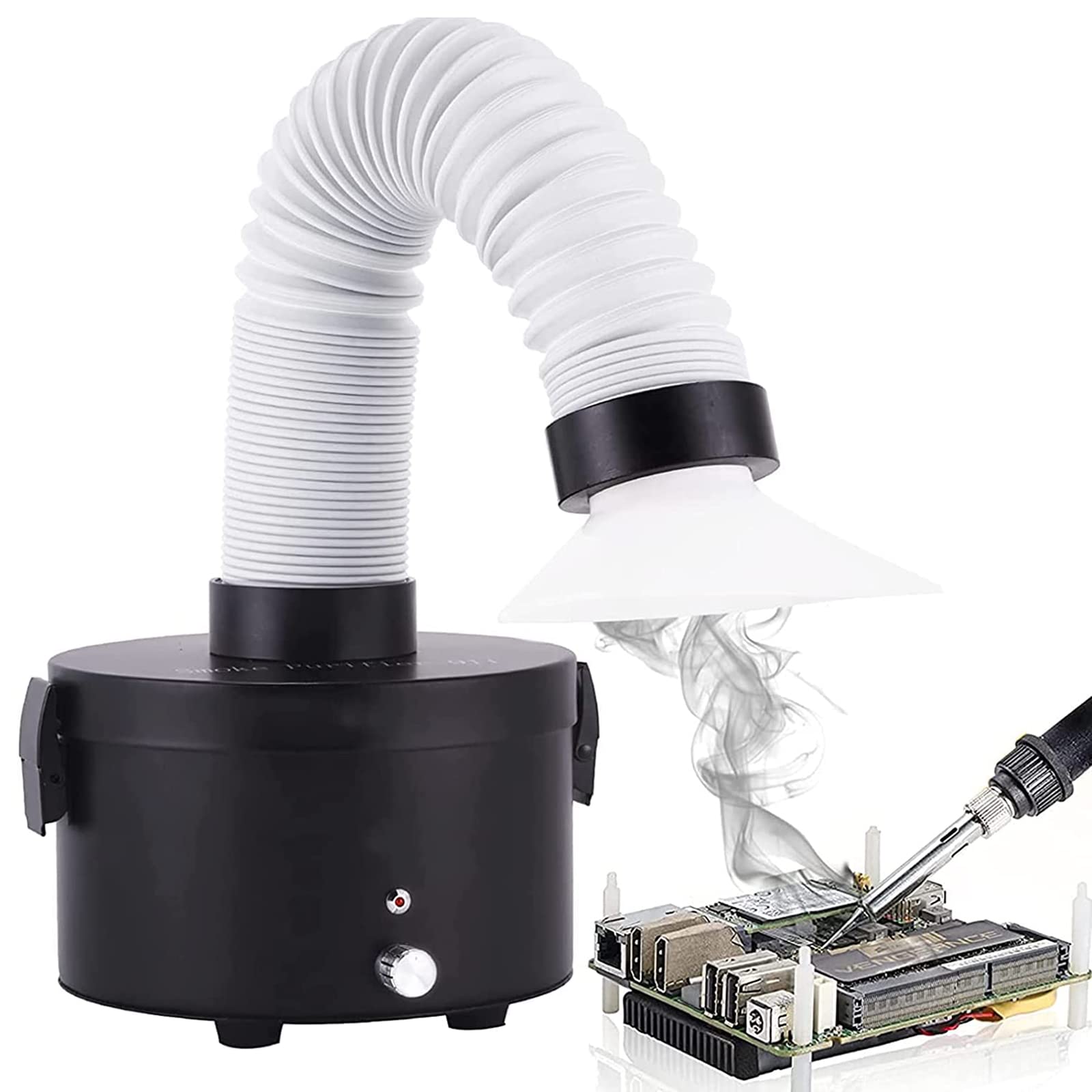 XNXYSMKJ Mini Solder Fume Extractor with 3 Stage Filters for Efficient Smoke Absorption and Purification At Welding and Soldering Stations,Versatile Application