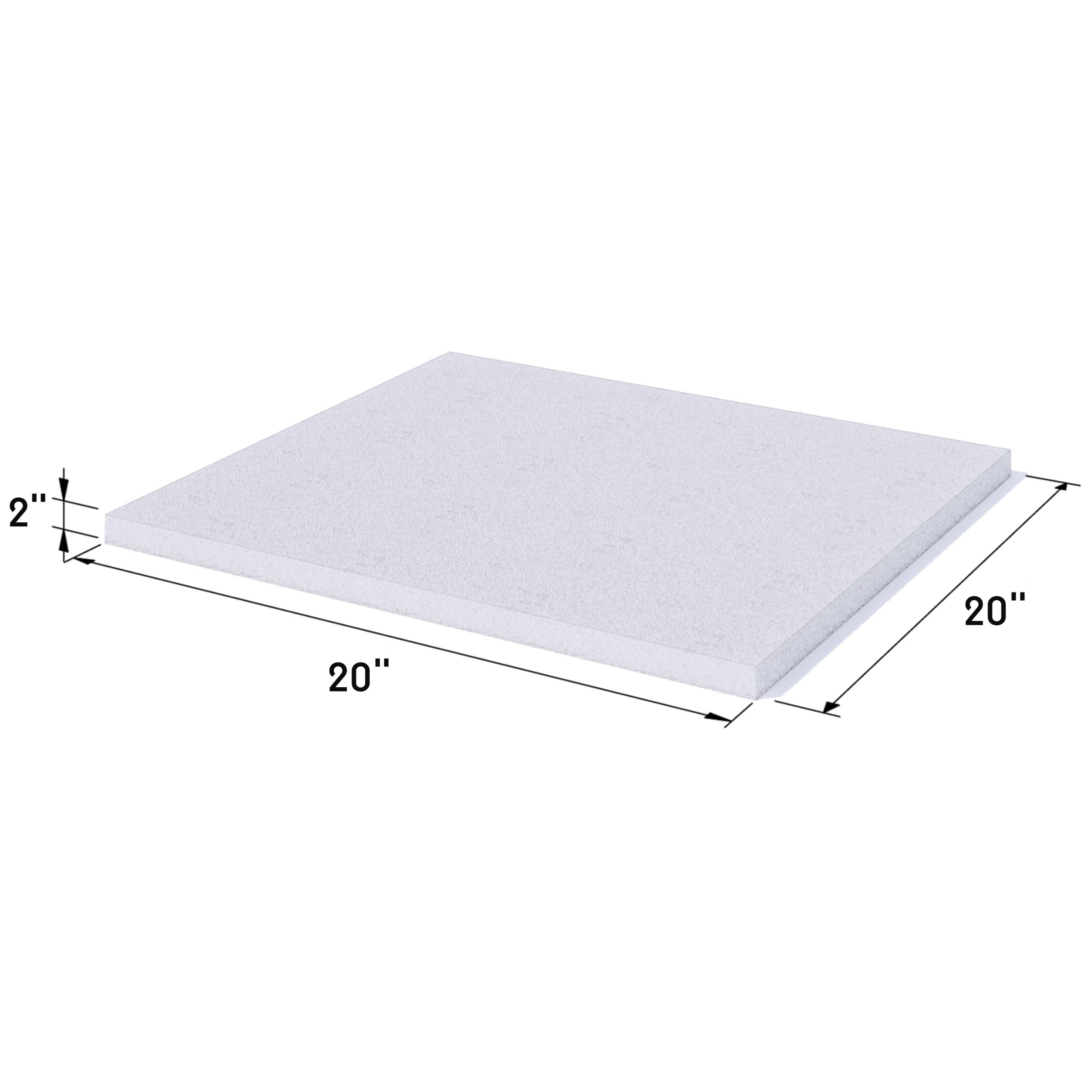Foamy Foam High Density 2 inch Thick, 20 inch Wide, 20 inch Long Upholstery Foam, Cushion Replacement