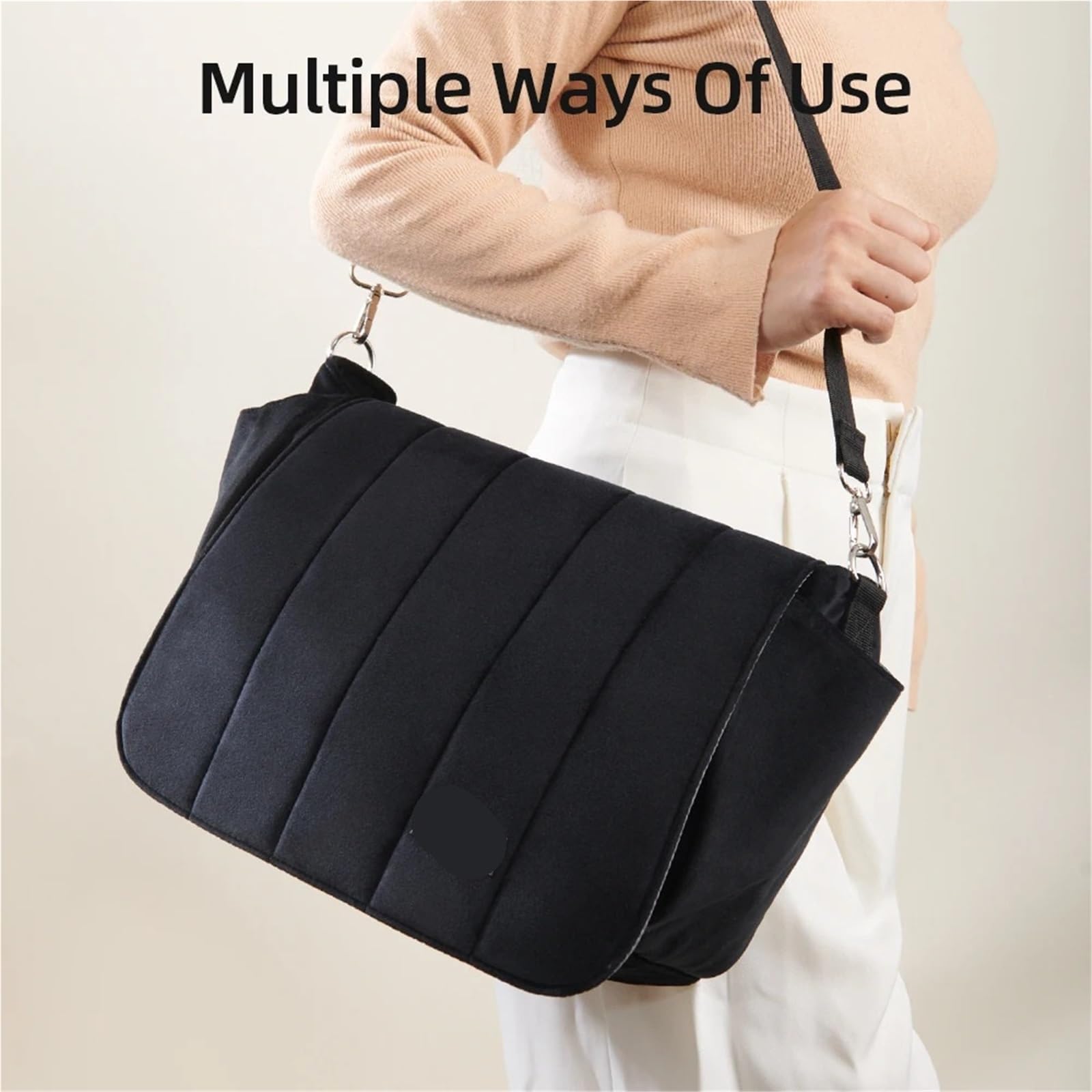 Bolso Carro Bebe Bolso Organizador de pañales for Cochecito de Pana Negro, Bolso Cruzado for mamá de Gran Capacidad, práctico y clásico