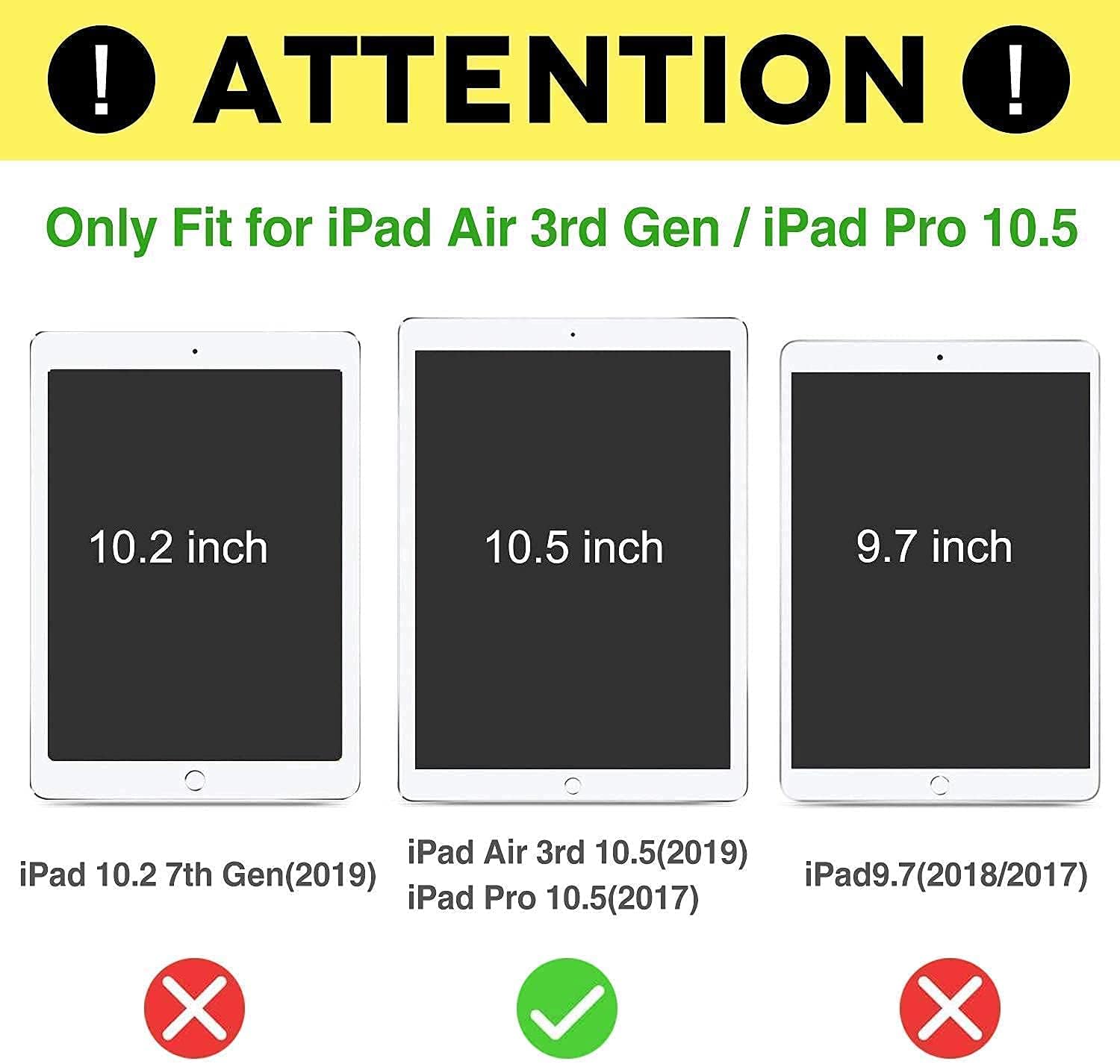 ProCase iPad Air 3 10.5" 2019 / iPad Pro 10.5" 2017 Whitemarble Slim Hard Shell Case Bundle with Tempered Glass Screen Protector
