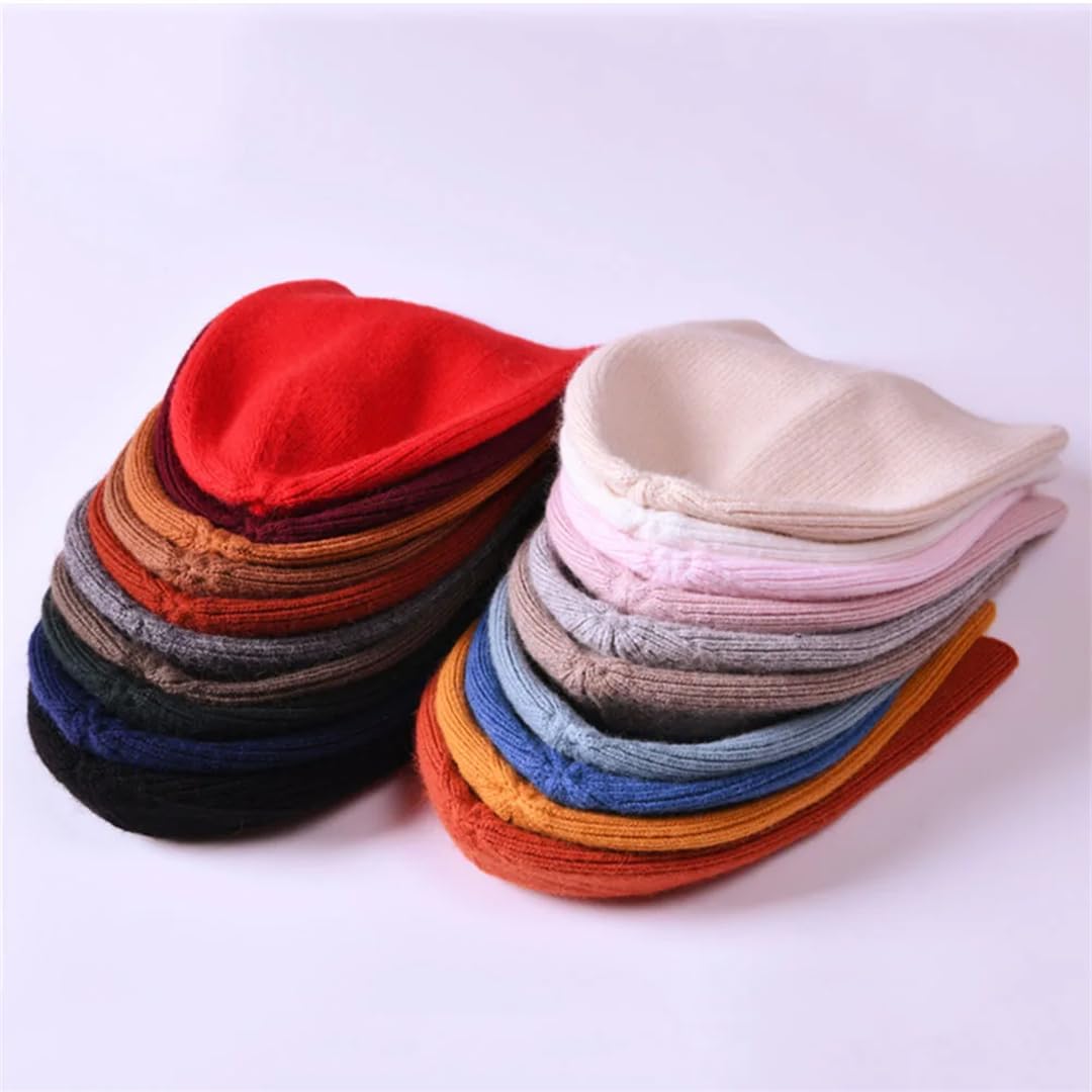 Gorros Unisex De Mezcla De Cachemira, Gorros Tejidos De Lana, Gorros Cálidos De Invierno Para Mujer, Capó