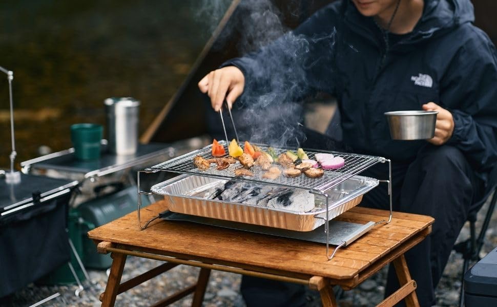 Amazon.co.jp: 尾上製作所(ONOE) かたづけ簡単卓上BBQコンロ KT-3143