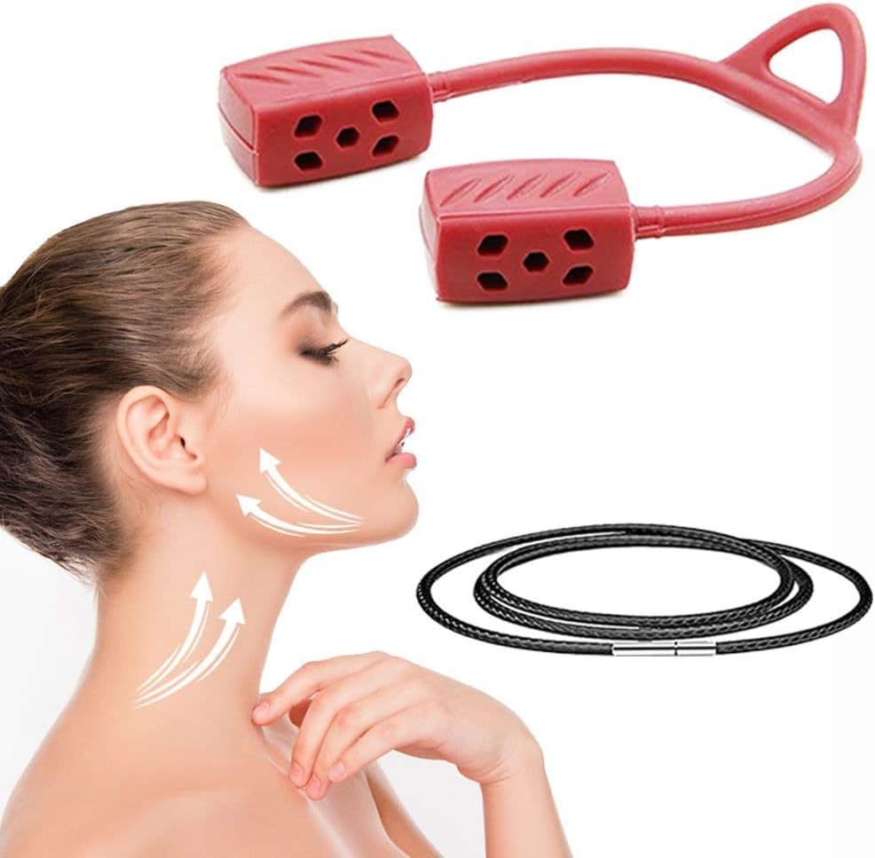 JAWLINER Jaw Exerciser/Neck Toning, Define Your Jawline and Look Younger- Stress Reducer- Cravings Reducer - Double Chin Reducer- Jaw Workout- Face lifter-Beginner set