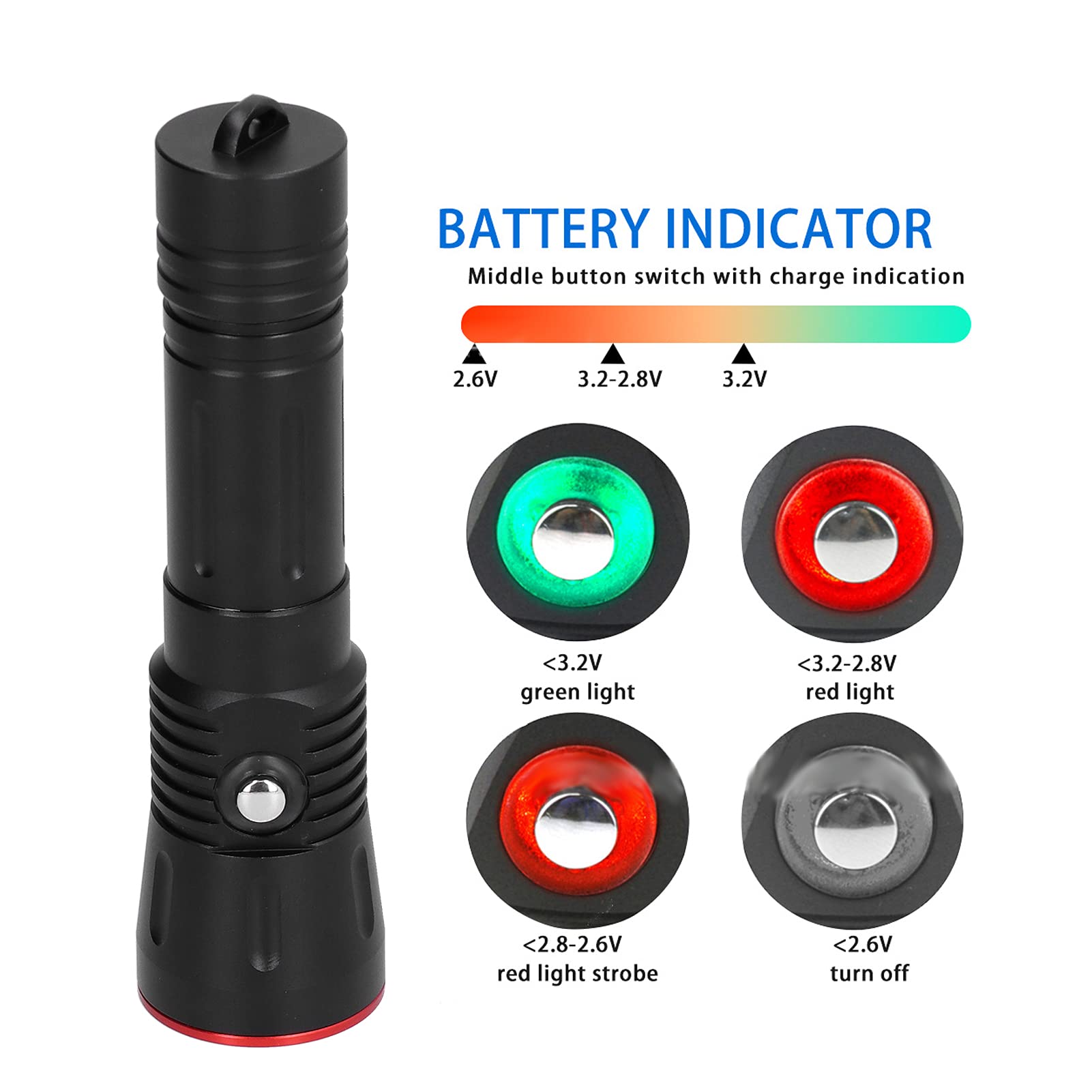 Torcia subacquea, professionisti, Ultra Bright 3000LM, Luce subacquea impermeabile IP68, Lampada subacquea per la pesca, Salvage, Campeggio