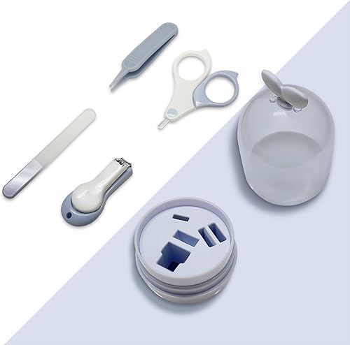Miniatura 3 de MiHerom Juego de cuidado de uñas 4 en 1 para bebé con estuche lindo cortaúñas para bebés, tijeras, lima de uñas, pinzas, kit de manicura para bebés,
