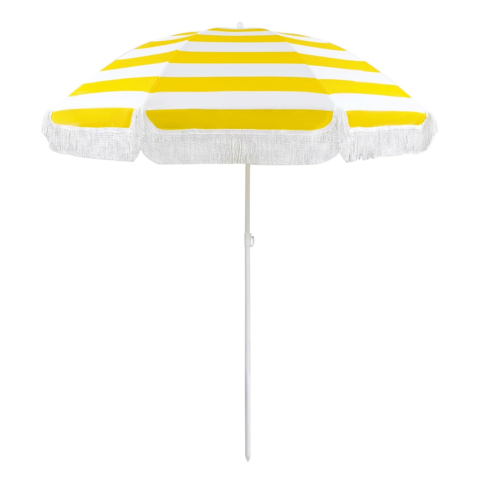 Parasol Inclinable Balcon Ronde Parasol Vintage À Franges sans Base Parasol De Terrasse Exterieur Hauteur Réglable Parasol Plage Anti Vent Etanche Parasol De Jardin Démontable