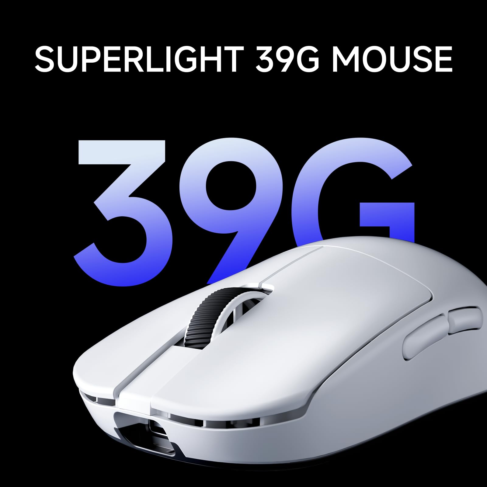 FOXMM x MCHOSE L7 Pro Mysz Superlight 39g, Czujnik 26 000 DPI, Regulacja 6 DPI, Częstotliwość Przesyłania 8K Hz Ultraszybkim Odbiornikiem, Bezprzewodowa/Przewodowa Mysz do Gier BT/2,4 G, Bateria 250 h