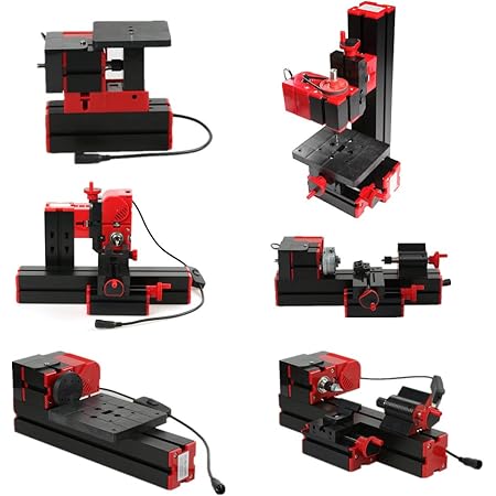 Amazon Com Kkmoon Mini Metal Lathe Diy 6 In 1 Multi Functional Motorized Transformer Multipurpose Machine Jigsaw Grinder Driller Plastic Wood Lathe Drilling Sanding Turning Milling Sawing Machine Tool Kit Home Improvement