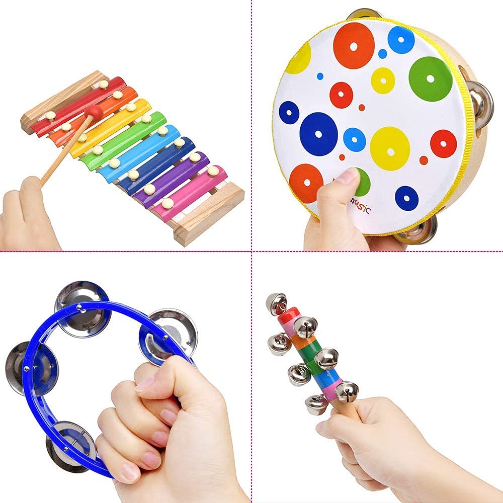 Amazon.co.jp: redleafjp 打楽器セット 子供 音楽おもちゃ 19点
