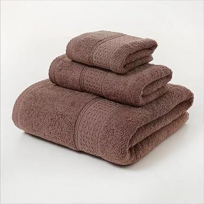 Namzi Handtuch-Set, 100 % Baumwolle, schnell trocknend, super saugfähig, leicht, weich, mehrfarbig, Kaffeebraun