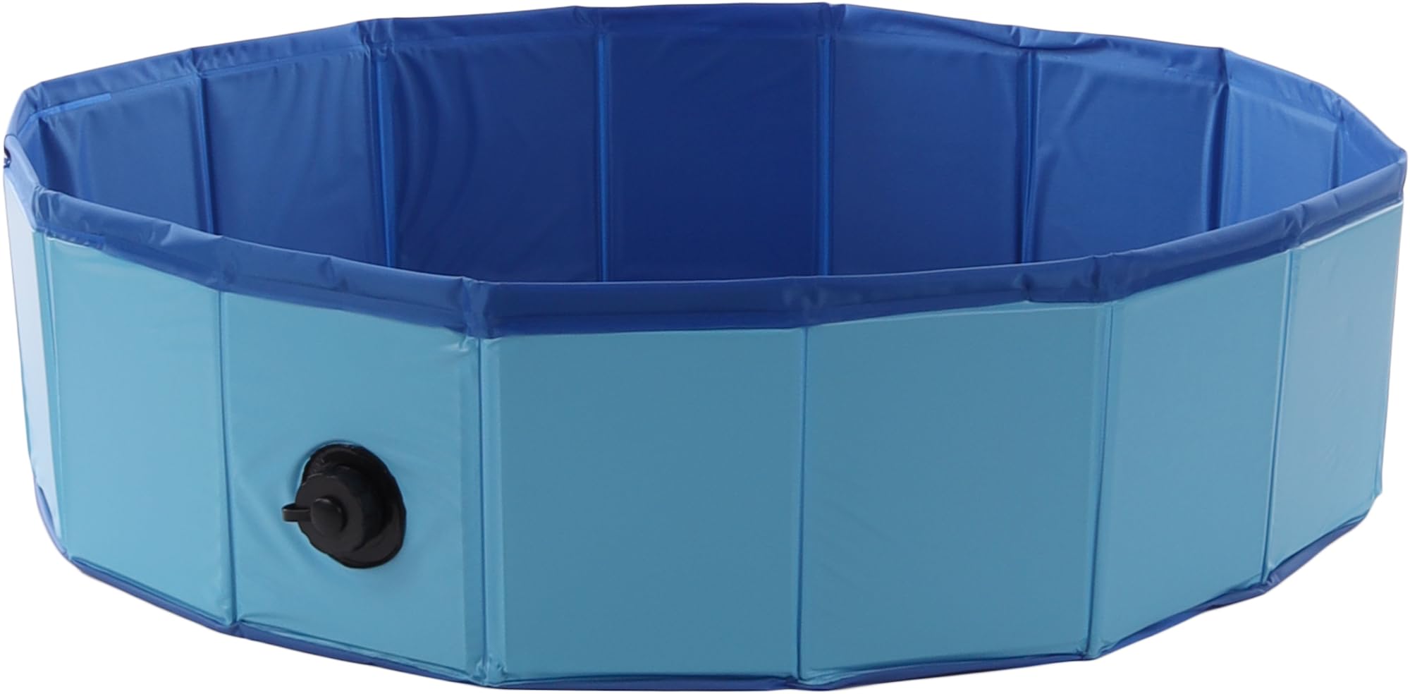 Piscina Perros - Piscina Redonda Azul 80x20 cm - plástico Resistente - Plegable - sin Bomba - con válvula de Drenaje - Verano - Tipo Manta refrescante para Perros