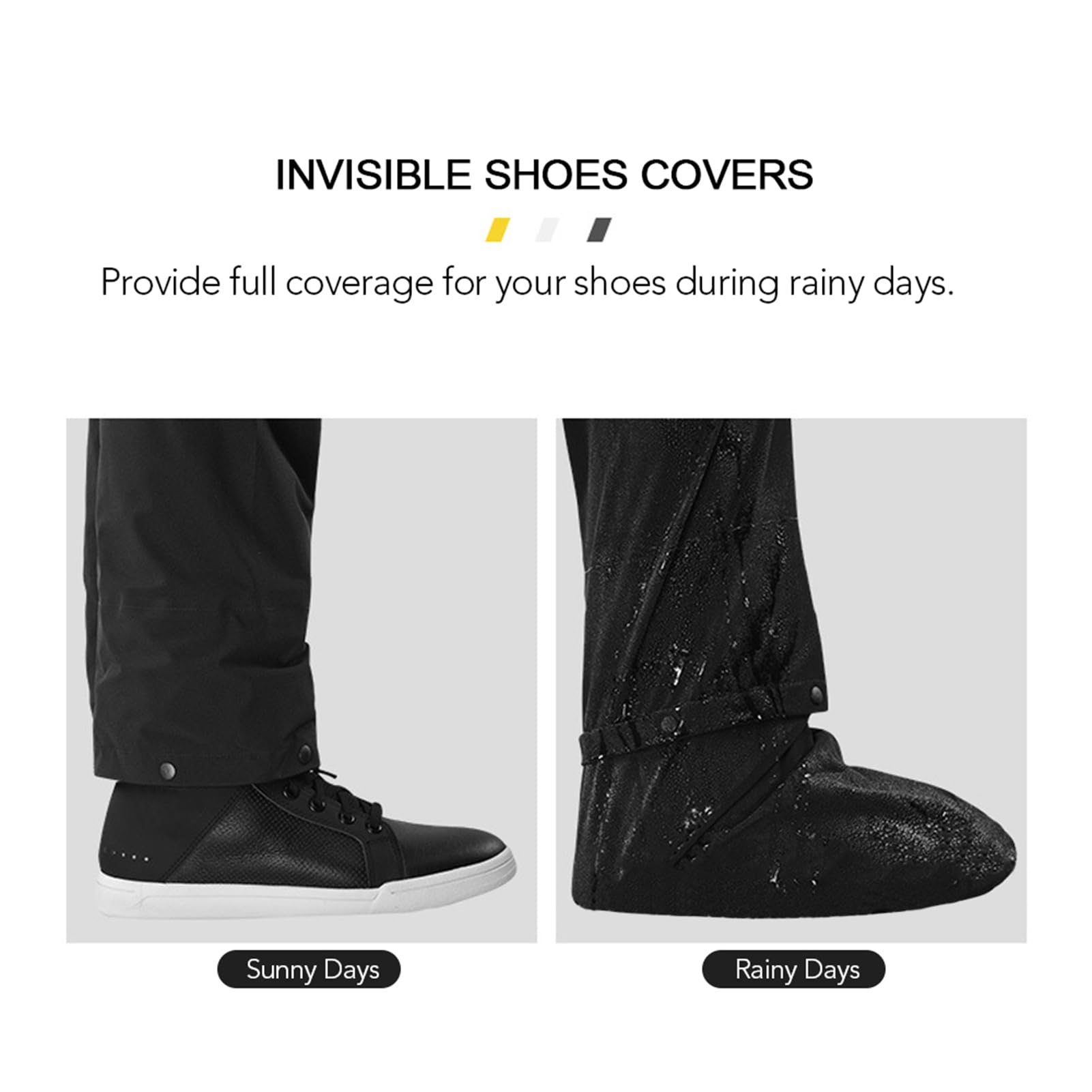 HUIOP Conjunto de pantalones impermeables para lluvia con cubierta Invisible para zapatos, traje impermeable para motocicleta, ciclismo, pesca, Camping,impermeable impermeable