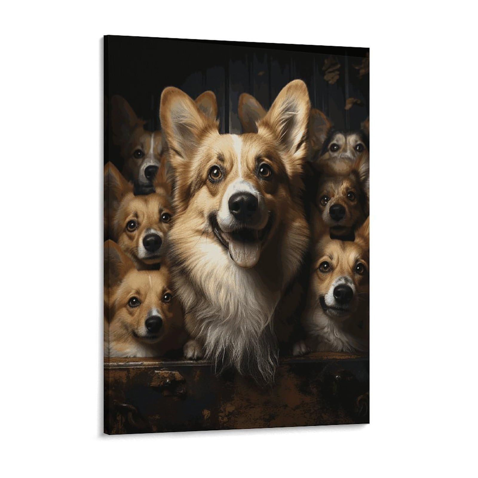 Corgi Pictures Canvas Wall Art for Bedroom 18x24inch Canvas Prints Artwork for Walls Modern Picture Artwork Painting for Living Room Aesthetic Wall Paintings for Bathroom Kitchen Office Decor