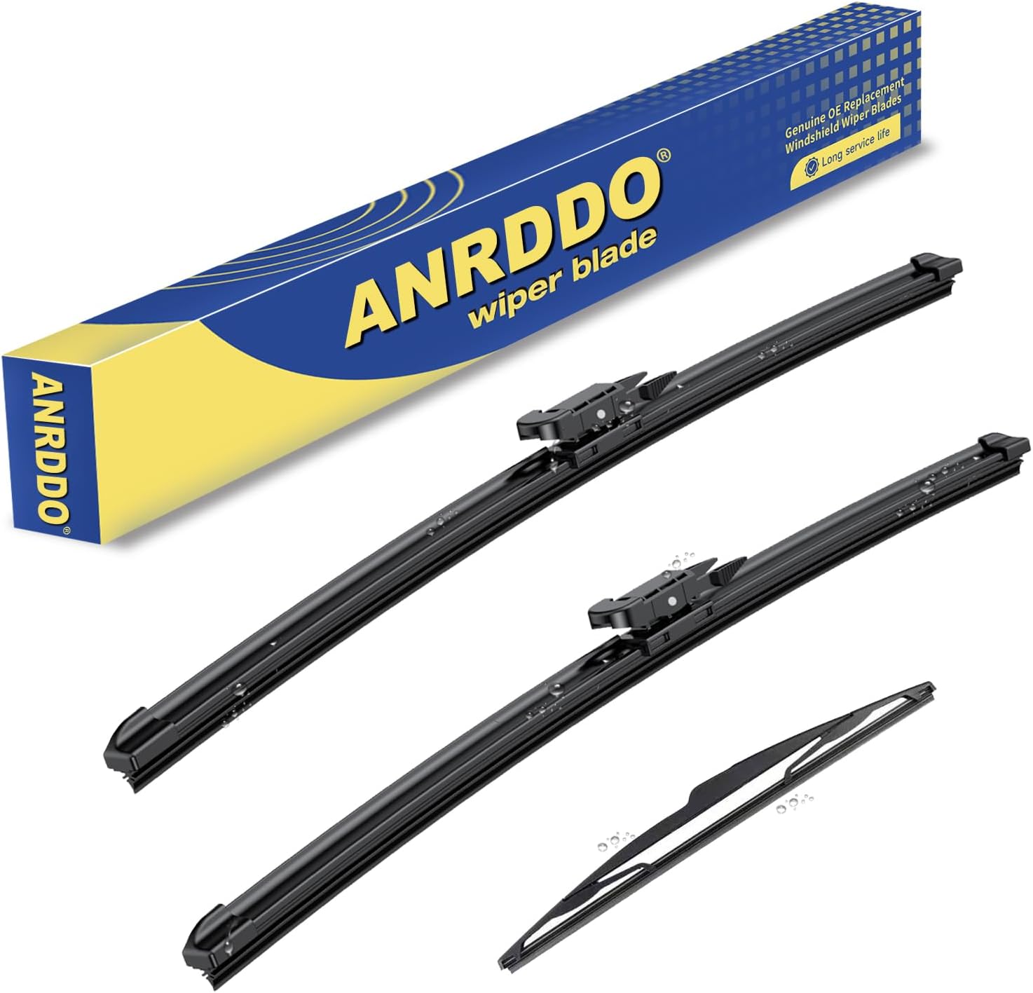 ANRDDO 3 Wipers Factory Replacement For Ford Focus 2012 2013 2014 2015 2016 2017 2018 Original Equipment Replacement Windshield Wiper Blades Set 28"+28"+12" (Set of 3)